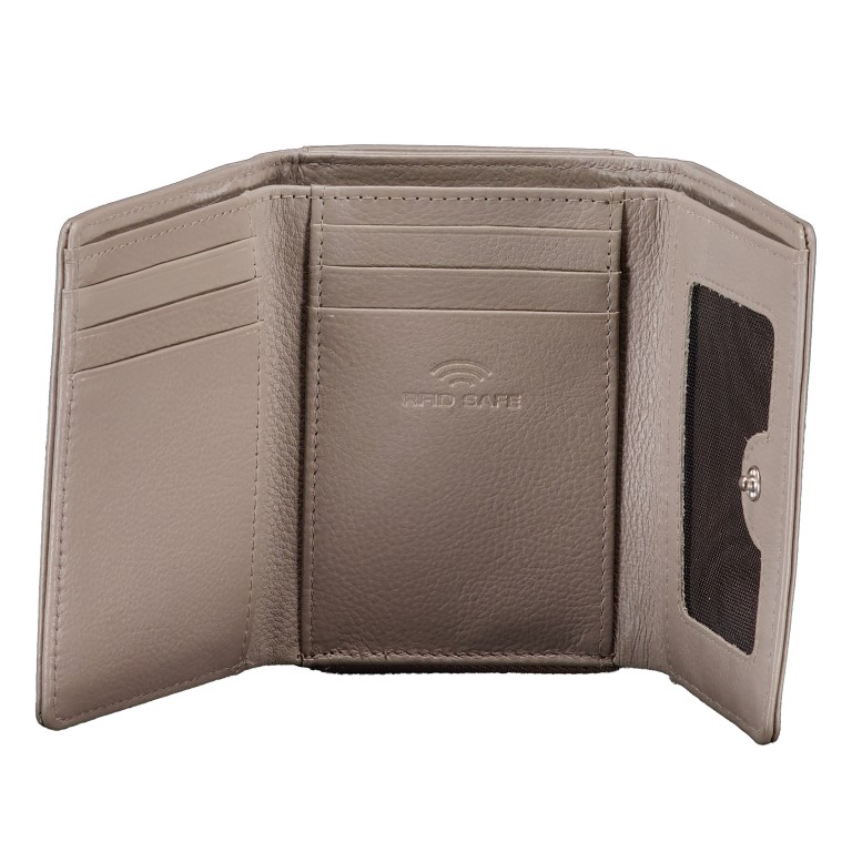 Geldbörse Luise 454 mit RFID-Schutz Taupe, Farbe: taupe/khaki, Marke: Flanigan, EAN: 4066727008183, Abmessungen in cm: 11x8.5x4, Bild 4 von 5