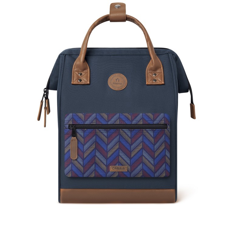 Rucksack Adventurer Medium Chicago mit zwei auswechselbaren Vortaschen Navy, Farbe: blau/petrol, Marke: Cabaia, EAN: 3701328319450, Abmessungen in cm: 27x41x16, Bild 2 von 10