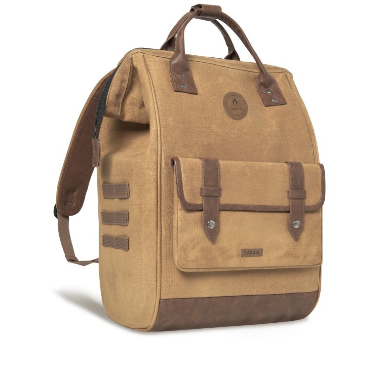 Rucksack Adventurer Large Colombo mit zwei auswechselbaren Vortaschen Camel, Farbe: cognac, Marke: Cabaia, EAN: 3701328399957, Abmessungen in cm: 29x49x17, Bild 4 von 9