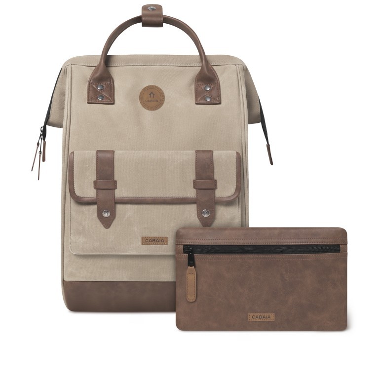 Rucksack Adventurer Large Rabat mit zwei auswechselbaren Vortaschen Hellbraun, Farbe: braun, Marke: Cabaia, EAN: 3667022008369, Abmessungen in cm: 29x49x17, Bild 1 von 9