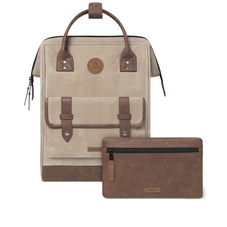 Rucksack Adventurer Medium Rabat mit zwei auswechselbaren Vortaschen Hellbraun, Farbe: braun, Marke: Cabaia, EAN: 3667022007768, Abmessungen in cm: 27x41x16, Bild 1 von 12