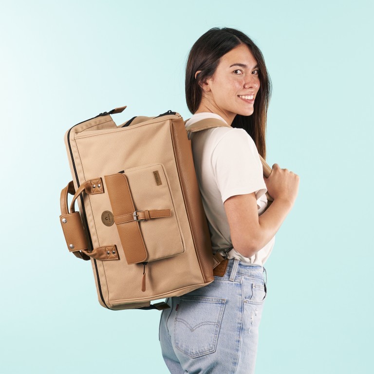 Reisetasche / Rucksack Duffle Essentials Small Kuala Lumpur Camel, Farbe: cognac, Marke: Cabaia, EAN: 3701328373124, Abmessungen in cm: 45x30x29, Bild 5 von 11