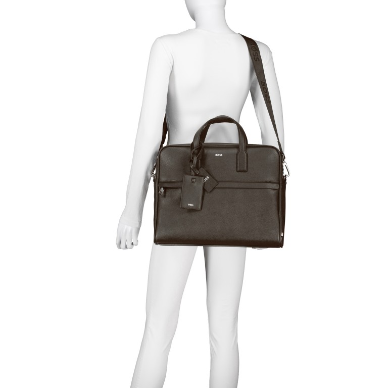 Aktentasche Zair Document Case S Dark Brown, Farbe: braun, Marke: BOSS, EAN: 4063546937335, Abmessungen in cm: 38x30x8.5, Bild 6 von 7