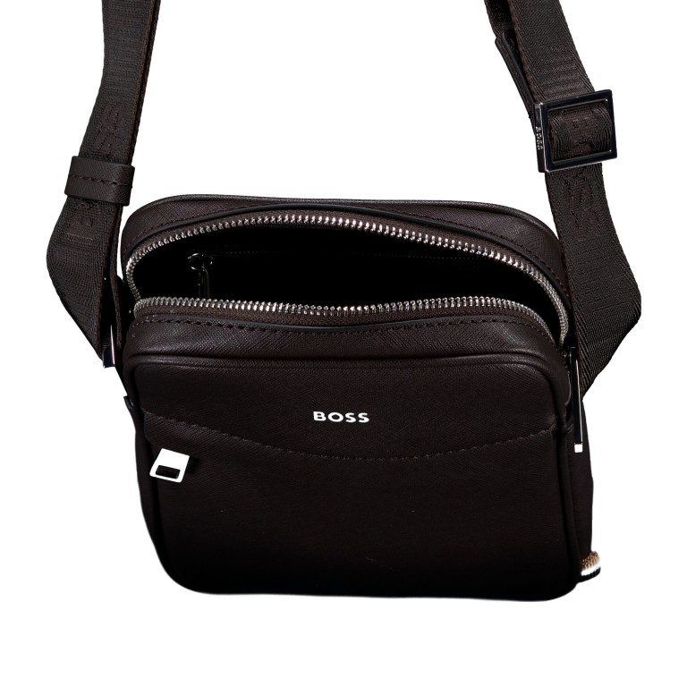 Umhängetasche Zair Zip Dark Brown, Farbe: braun, Marke: BOSS, EAN: 4063546937342, Abmessungen in cm: 16.5x22x5.5, Bild 6 von 6