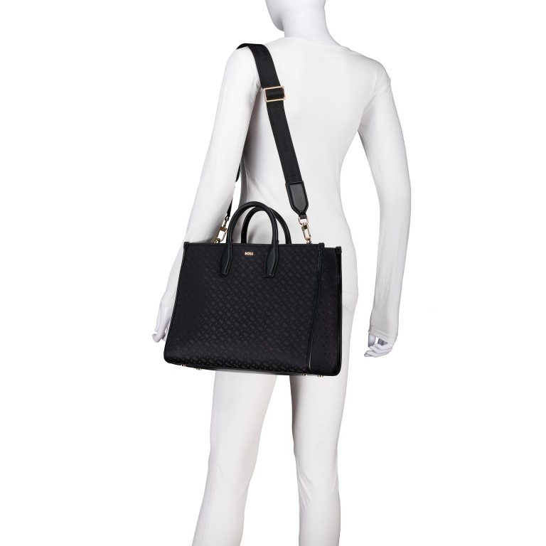 Handtasche Sandy Tote Bag Medium Black, Farbe: schwarz, Marke: BOSS, EAN: 4063546926926, Abmessungen in cm: 36x27.5x13.5, Bild 5 von 7