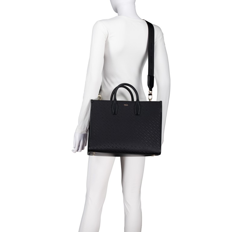 Handtasche Sandy Tote Bag Medium Black, Farbe: schwarz, Marke: BOSS, EAN: 4063546926926, Abmessungen in cm: 36x27.5x13.5, Bild 6 von 7