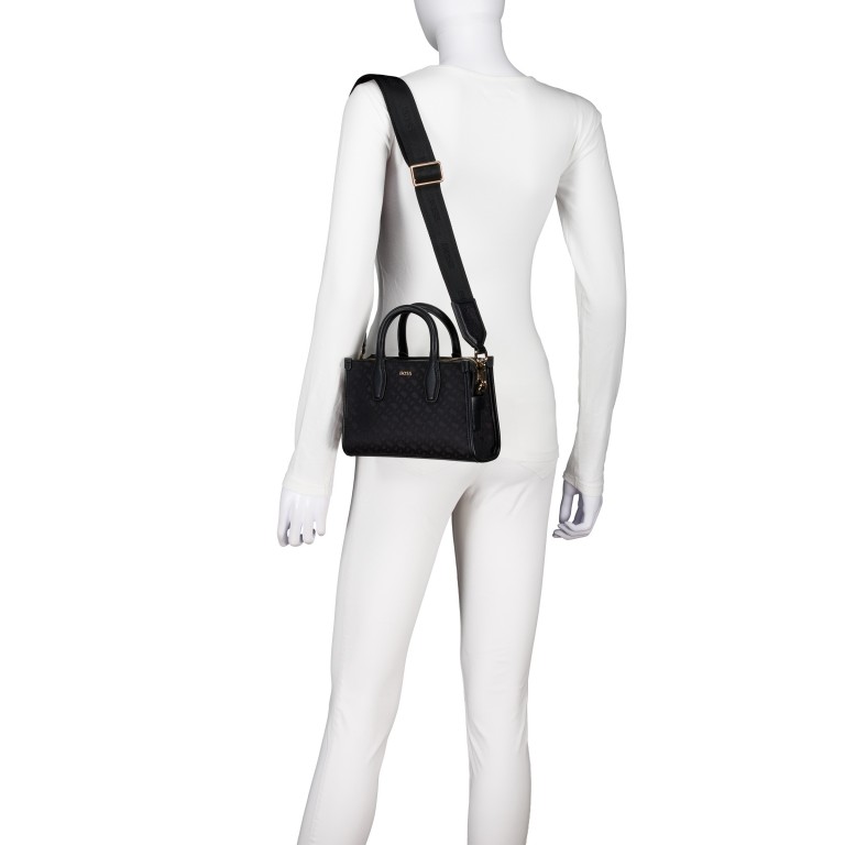 Handtasche Sandy Small Tote Black, Farbe: schwarz, Marke: BOSS, EAN: 4063546926940, Abmessungen in cm: 22x15x7.5, Bild 5 von 7
