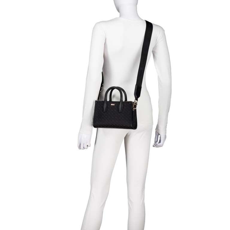 Handtasche Sandy Small Tote Black, Farbe: schwarz, Marke: BOSS, EAN: 4063546926940, Abmessungen in cm: 22x15x7.5, Bild 6 von 7