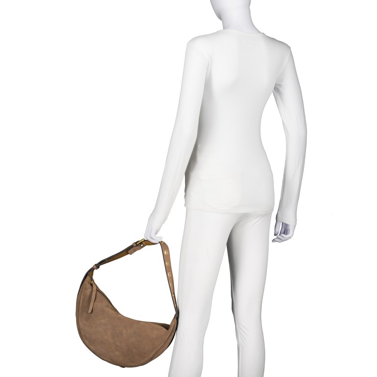 Beuteltasche Suede By my Side big Camel, Farbe: cognac, Marke: Abro, EAN: 4067278785714, Abmessungen in cm: 40x21x10, Bild 5 von 8