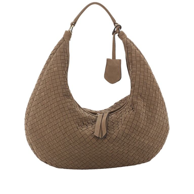 Beuteltasche Nana Suede Weaving Camel, Farbe: cognac, Marke: Abro, EAN: 4067278781440, Abmessungen in cm: 46x27x6, Bild 1 von 6