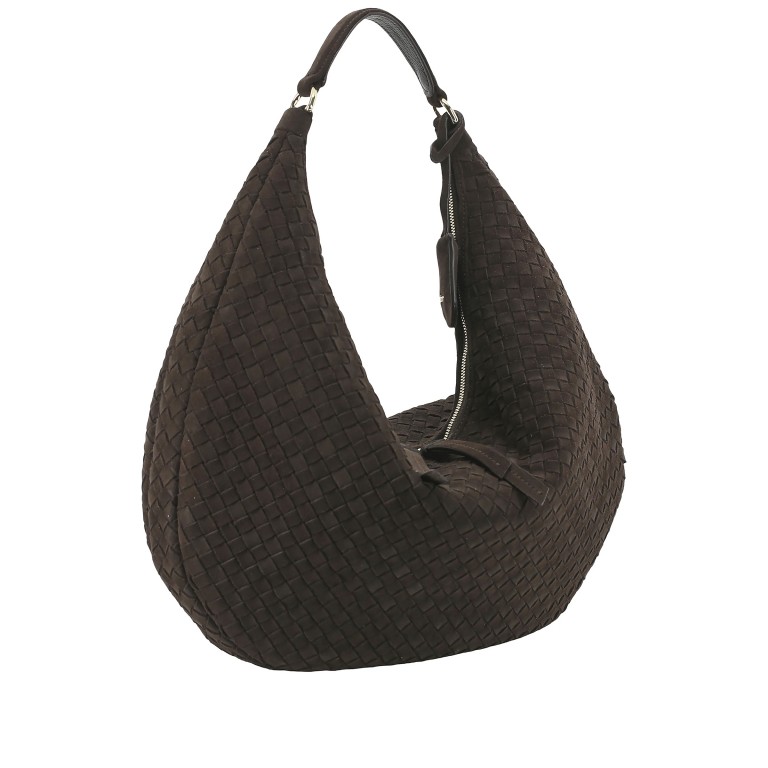 Beuteltasche Nana Suede Weaving Dark Brown, Farbe: braun, Marke: Abro, EAN: 4067278781464, Abmessungen in cm: 46x27x6, Bild 2 von 6