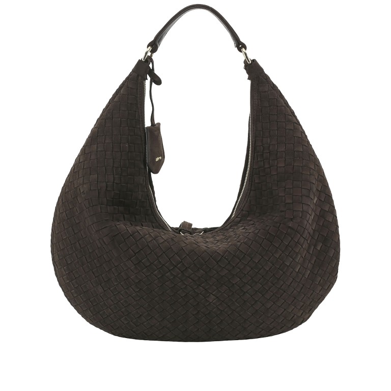 Beuteltasche Nana Suede Weaving Dark Brown, Farbe: braun, Marke: Abro, EAN: 4067278781464, Abmessungen in cm: 46x27x6, Bild 4 von 6