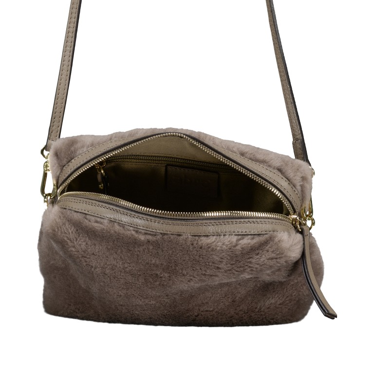 Umhängetasche Dalia Crossbody Kaia Shearling Tope, Farbe: taupe/khaki, Marke: Abro, EAN: 4067278787695, Abmessungen in cm: 21x15x7, Bild 6 von 6