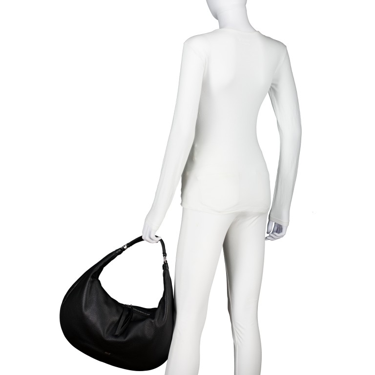 Beuteltasche Dalia Nana Big Black Nickel, Farbe: schwarz, Marke: Abro, EAN: 4067278796444, Abmessungen in cm: 46x27x6, Bild 4 von 6