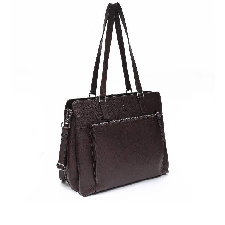 Shopper Bergamo Lucca mit Laptopfach 13 Zoll Dark Brown, Farbe: braun, Marke: Adax, EAN: 5705483268682, Abmessungen in cm: 37.5x29.5x13.5, Bild 2 von 8