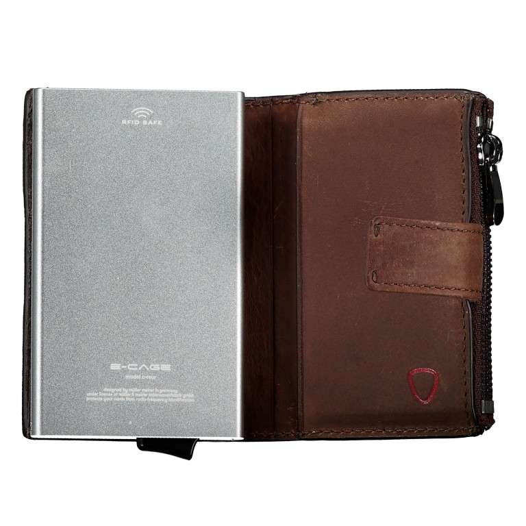 Geldbörse Camden E-Cage C-Four Dark Brown, Farbe: braun, Marke: Strellson, EAN: 4048835091721, Abmessungen in cm: 6.5x10.2x3, Bild 6 von 7