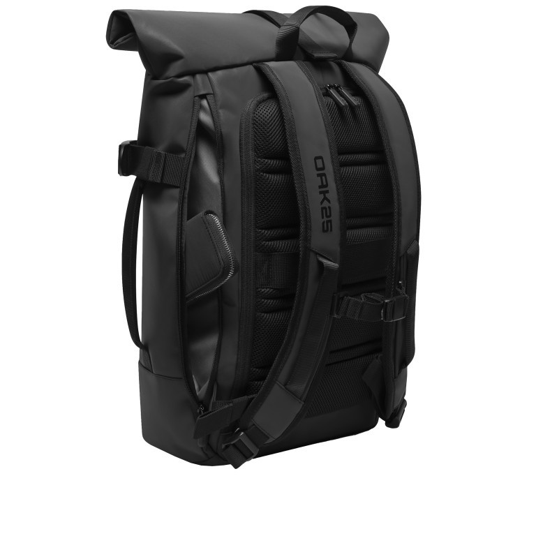 Rucksack Luminite Rolltop mit Laptopfach 16 Zoll Black, Farbe: schwarz, Marke: OAK25, EAN: 4260759424779, Abmessungen in cm: 31x44x16, Bild 4 von 15