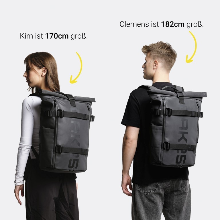 Rucksack Luminite Rolltop mit Laptopfach 16 Zoll Black, Farbe: schwarz, Marke: OAK25, EAN: 4260759424779, Abmessungen in cm: 31x44x16, Bild 9 von 15
