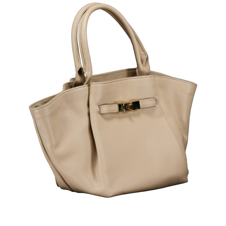 Handtasche Dollaro mit Goldfittings Sand, Farbe: beige, Marke: Hausfelder Manufaktur, EAN: 4065646026322, Abmessungen in cm: 20x20x14.5, Bild 2 von 8