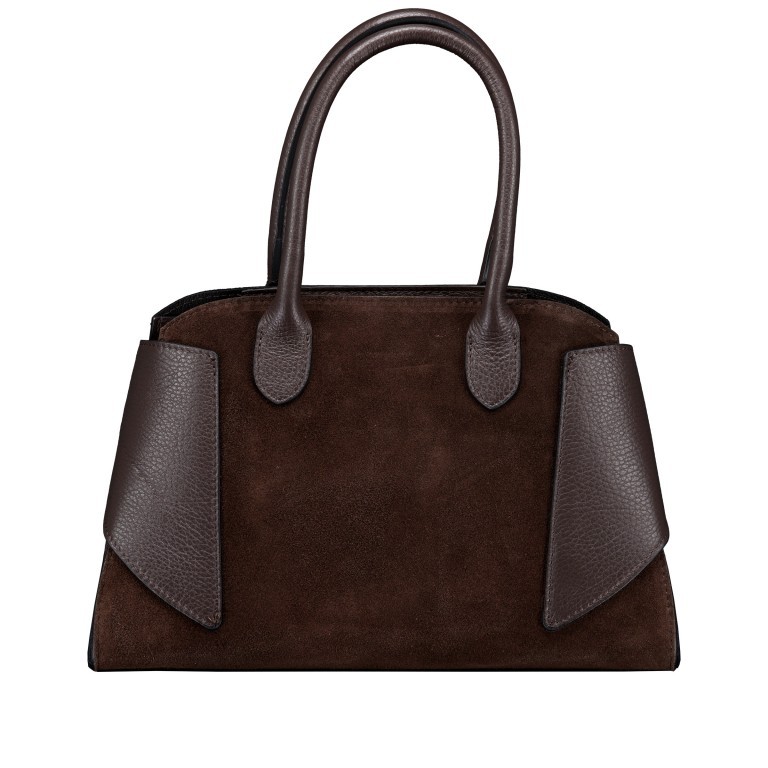 Handtasche Velours Dunkelbraun, Farbe: braun, Marke: Hausfelder Manufaktur, EAN: 4065646026346, Abmessungen in cm: 32x21.5x15.5, Bild 3 von 8