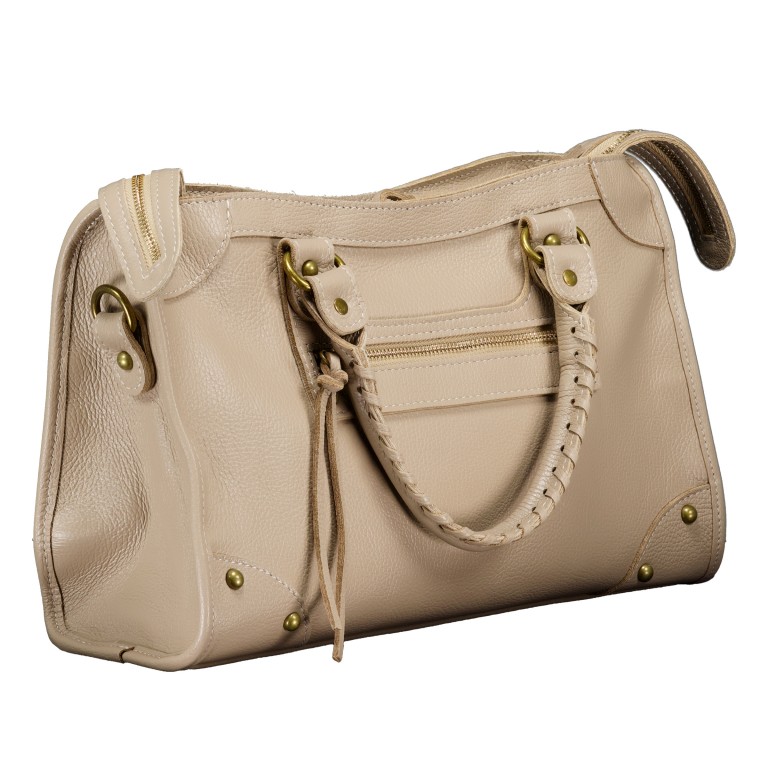 Handtasche Taupe, Farbe: taupe/khaki, Marke: Hausfelder Manufaktur, EAN: 4065646026377, Abmessungen in cm: 38x23.5x38, Bild 2 von 7