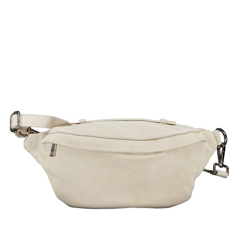 Gürteltasche / Umhängetasche Velours mit Silberfittings Ecru, Farbe: beige, Marke: Hausfelder Manufaktur, EAN: 4065646026384, Abmessungen in cm: 37x17x12, Bild 1 von 7
