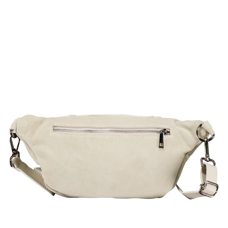 Gürteltasche / Umhängetasche Velours mit Silberfittings Ecru, Farbe: beige, Marke: Hausfelder Manufaktur, EAN: 4065646026384, Abmessungen in cm: 37x17x12, Bild 3 von 7