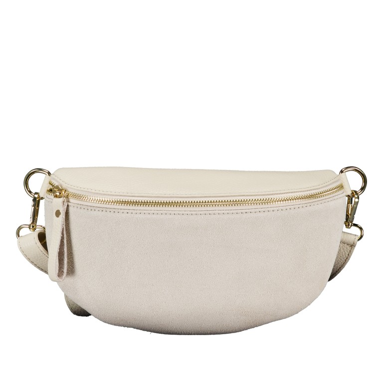 Gürteltasche Velours mit Goldfittings Ecru, Farbe: beige, Marke: Hausfelder Manufaktur, EAN: 4065646026414, Abmessungen in cm: 24x14x8, Bild 1 von 6