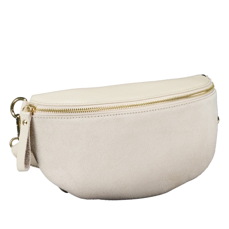Gürteltasche Velours mit Goldfittings Ecru, Farbe: beige, Marke: Hausfelder Manufaktur, EAN: 4065646026414, Abmessungen in cm: 24x14x8, Bild 2 von 6