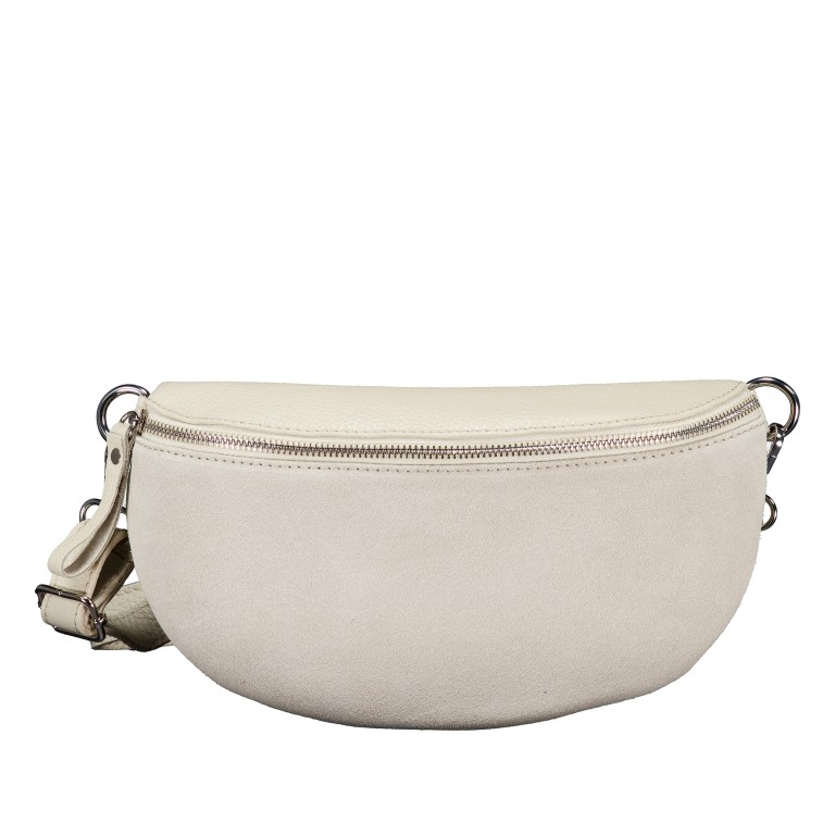 Gürteltasche Velours mit Silberfittings Ecru, Farbe: beige, Marke: Hausfelder Manufaktur, EAN: 4065646026445, Abmessungen in cm: 24x14x8, Bild 1 von 6