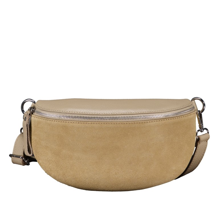 Gürteltasche Velours mit Silberfittings Sand, Farbe: beige, Marke: Hausfelder Manufaktur, EAN: 4065646026452, Abmessungen in cm: 24x14x8, Bild 1 von 6