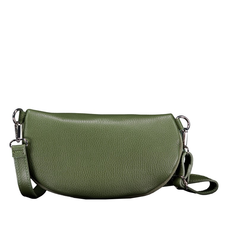 Gürteltasche Velours mit Silberfittings Oliv, Farbe: grün/oliv, Marke: Hausfelder Manufaktur, EAN: 4065646026476, Abmessungen in cm: 24x14x8, Bild 3 von 6
