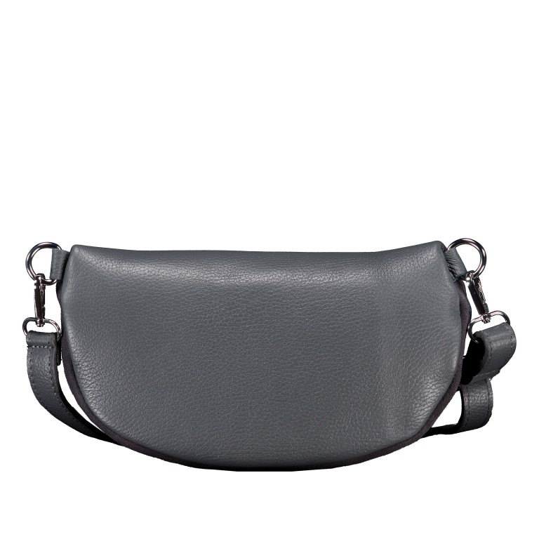 Gürteltasche Velours mit Silberfittings Dunkelgrau, Farbe: grau, Marke: Hausfelder Manufaktur, EAN: 4065646026506, Abmessungen in cm: 24x14x8, Bild 3 von 6