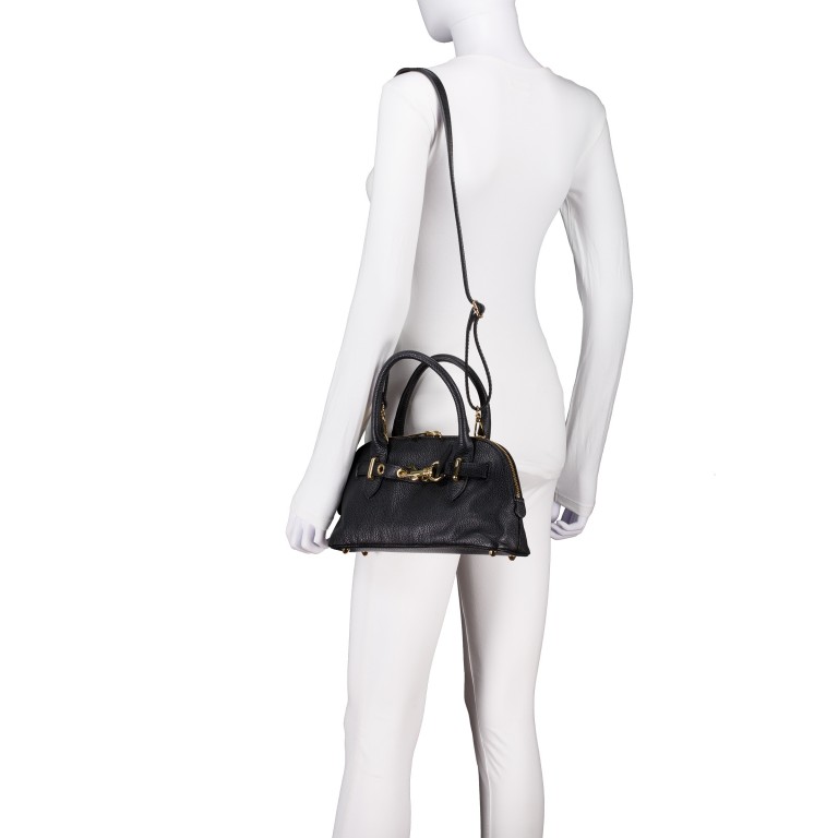 Handtasche Dollaro Schwarz, Farbe: schwarz, Marke: Hausfelder Manufaktur, EAN: 4065646026551, Abmessungen in cm: 29x16x9.5, Bild 5 von 7