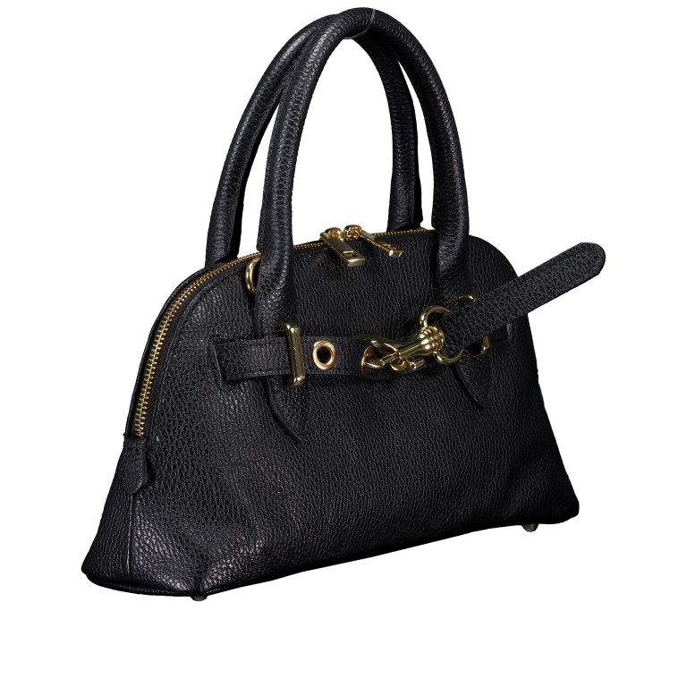 Handtasche Dollaro Schwarz, Farbe: schwarz, Marke: Hausfelder Manufaktur, EAN: 4065646026551, Abmessungen in cm: 29x16x9.5, Bild 2 von 7
