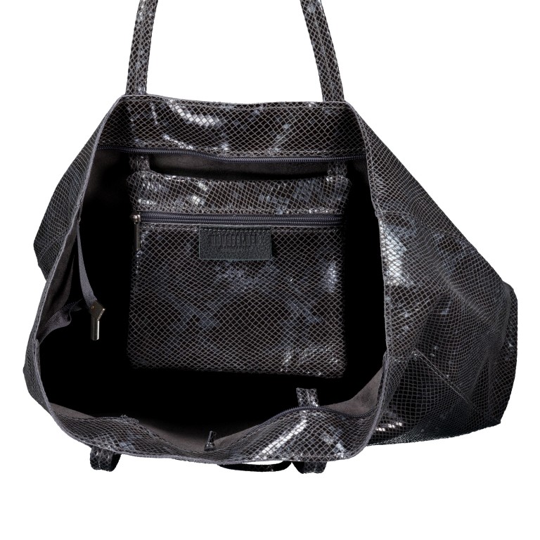 Shopper Snake Anthrazit, Farbe: anthrazit, Marke: Hausfelder Manufaktur, EAN: 4065646026575, Abmessungen in cm: 38x31.5x12, Bild 5 von 5