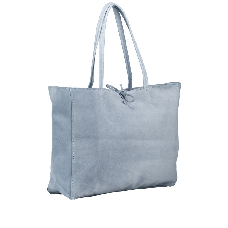 Shopper Velours Hellblau, Farbe: blau/petrol, Marke: Hausfelder Manufaktur, EAN: 4065646026742, Abmessungen in cm: 36x30x12, Bild 2 von 5