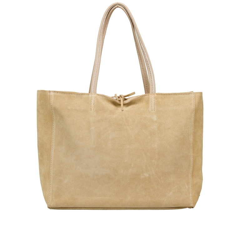 Shopper Velours Sand, Farbe: beige, Marke: Hausfelder Manufaktur, EAN: 4065646026759, Abmessungen in cm: 36x30x12, Bild 3 von 5