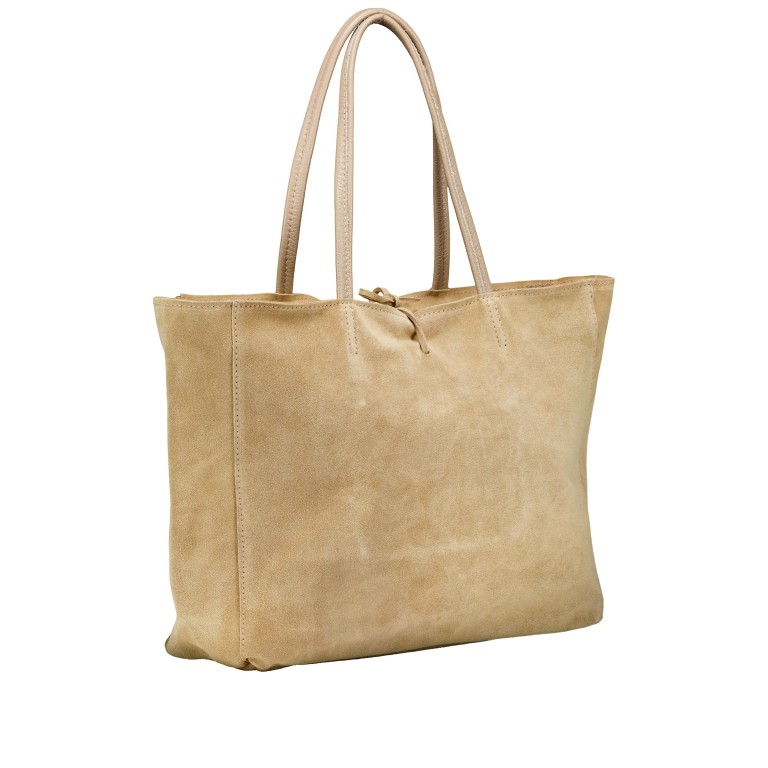 Shopper Velours Sand, Farbe: beige, Marke: Hausfelder Manufaktur, EAN: 4065646026759, Abmessungen in cm: 36x30x12, Bild 2 von 5