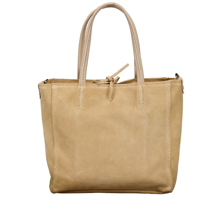 Handtasche Velours Sand, Farbe: beige, Marke: Hausfelder Manufaktur, EAN: 4065646026773, Abmessungen in cm: 22x22x8, Bild 3 von 8