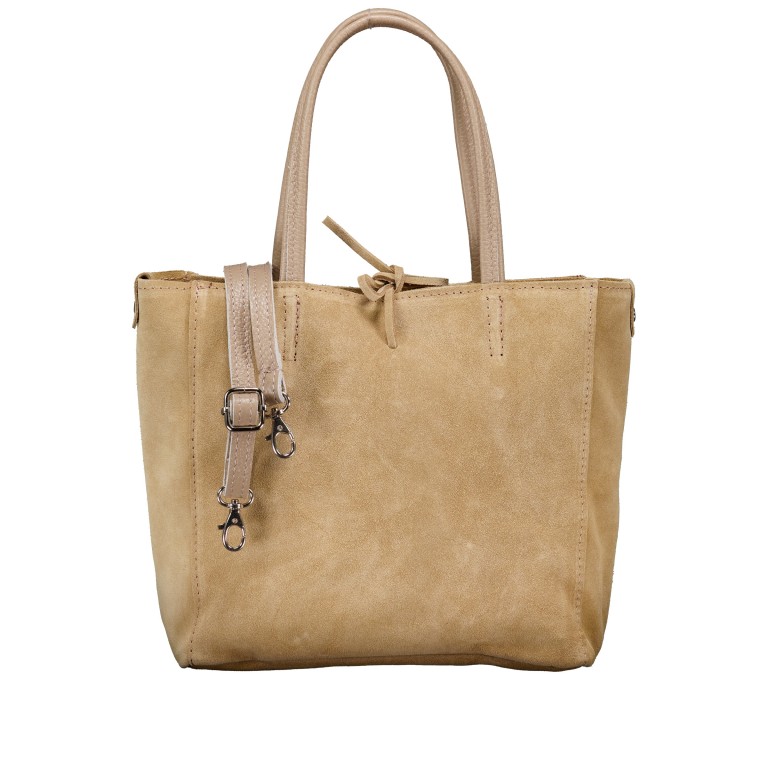 Handtasche Velours Sand, Farbe: beige, Marke: Hausfelder Manufaktur, EAN: 4065646026773, Abmessungen in cm: 22x22x8, Bild 1 von 8