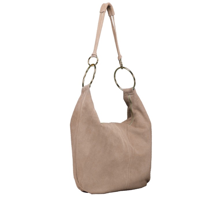 Beuteltasche Velours mit Goldfittings Taupe, Farbe: taupe/khaki, Marke: Hausfelder Manufaktur, EAN: 4065646026919, Abmessungen in cm: 46x35.5x6, Bild 2 von 6