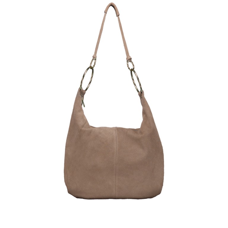 Beuteltasche Velours mit Goldfittings Taupe, Farbe: taupe/khaki, Marke: Hausfelder Manufaktur, EAN: 4065646026919, Abmessungen in cm: 46x35.5x6, Bild 1 von 6