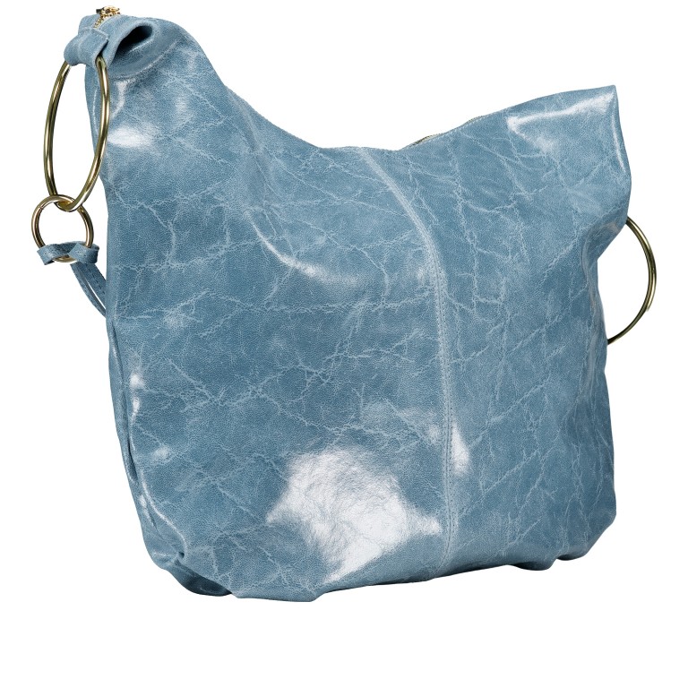 Beuteltasche Elefante Hellblau, Farbe: blau/petrol, Marke: Hausfelder Manufaktur, EAN: 4065646027077, Abmessungen in cm: 47x43x7, Bild 2 von 5
