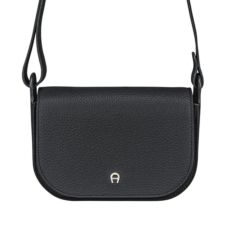 Umhängetasche Pura S Black, Farbe: schwarz, Marke: AIGNER, EAN: 4055539648076, Abmessungen in cm: 20x15x8, Bild 1 von 4