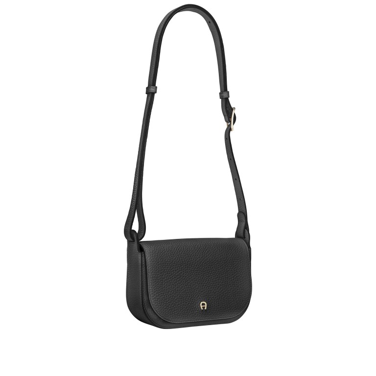 Umhängetasche Pura S Black, Farbe: schwarz, Marke: AIGNER, EAN: 4055539648076, Abmessungen in cm: 20x15x8, Bild 3 von 4