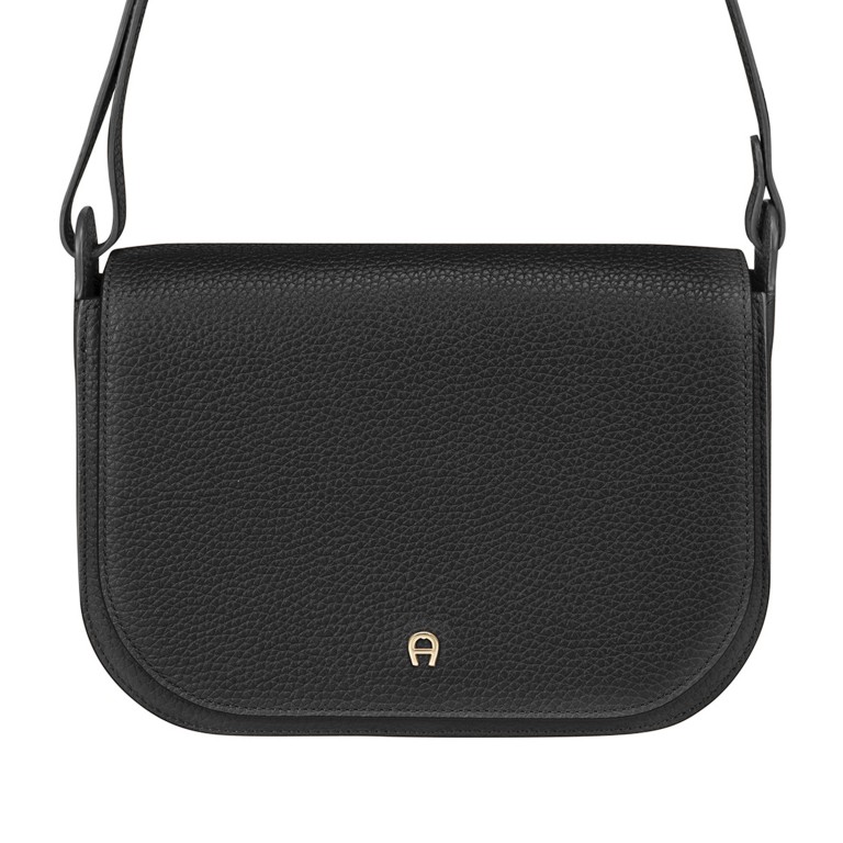 Umhängetasche Pura M Black, Farbe: schwarz, Marke: AIGNER, EAN: 4055539648120, Abmessungen in cm: 26x19x9, Bild 1 von 4