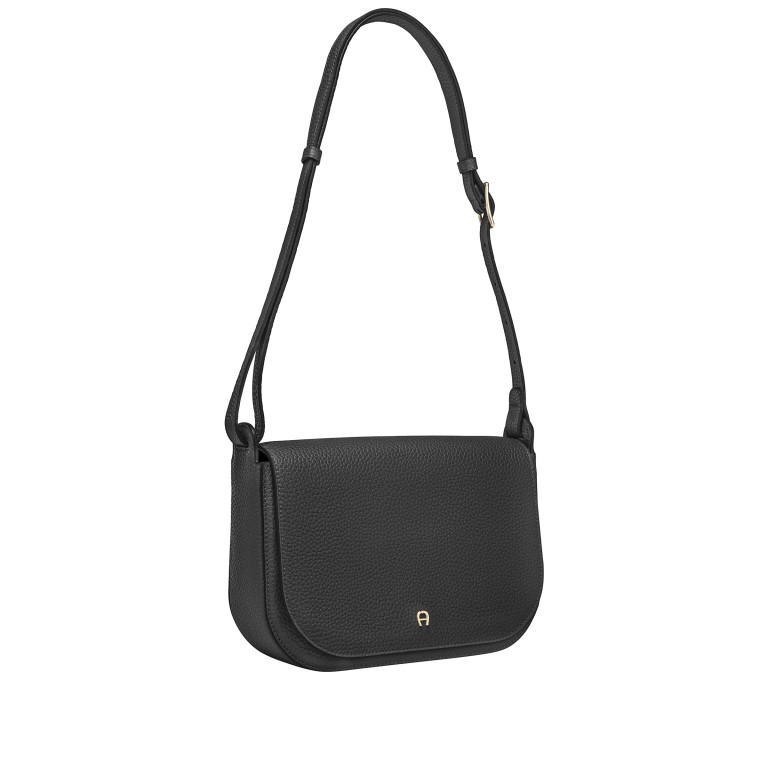 Umhängetasche Pura M Black, Farbe: schwarz, Marke: AIGNER, EAN: 4055539648120, Abmessungen in cm: 26x19x9, Bild 3 von 4