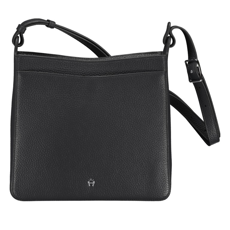 Beuteltasche Pura M Black, Farbe: schwarz, Marke: AIGNER, EAN: 4055539650307, Abmessungen in cm: 26x27x8, Bild 1 von 6