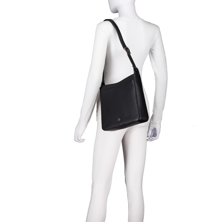 Beuteltasche Pura M Black, Farbe: schwarz, Marke: AIGNER, EAN: 4055539650307, Abmessungen in cm: 26x27x8, Bild 4 von 5